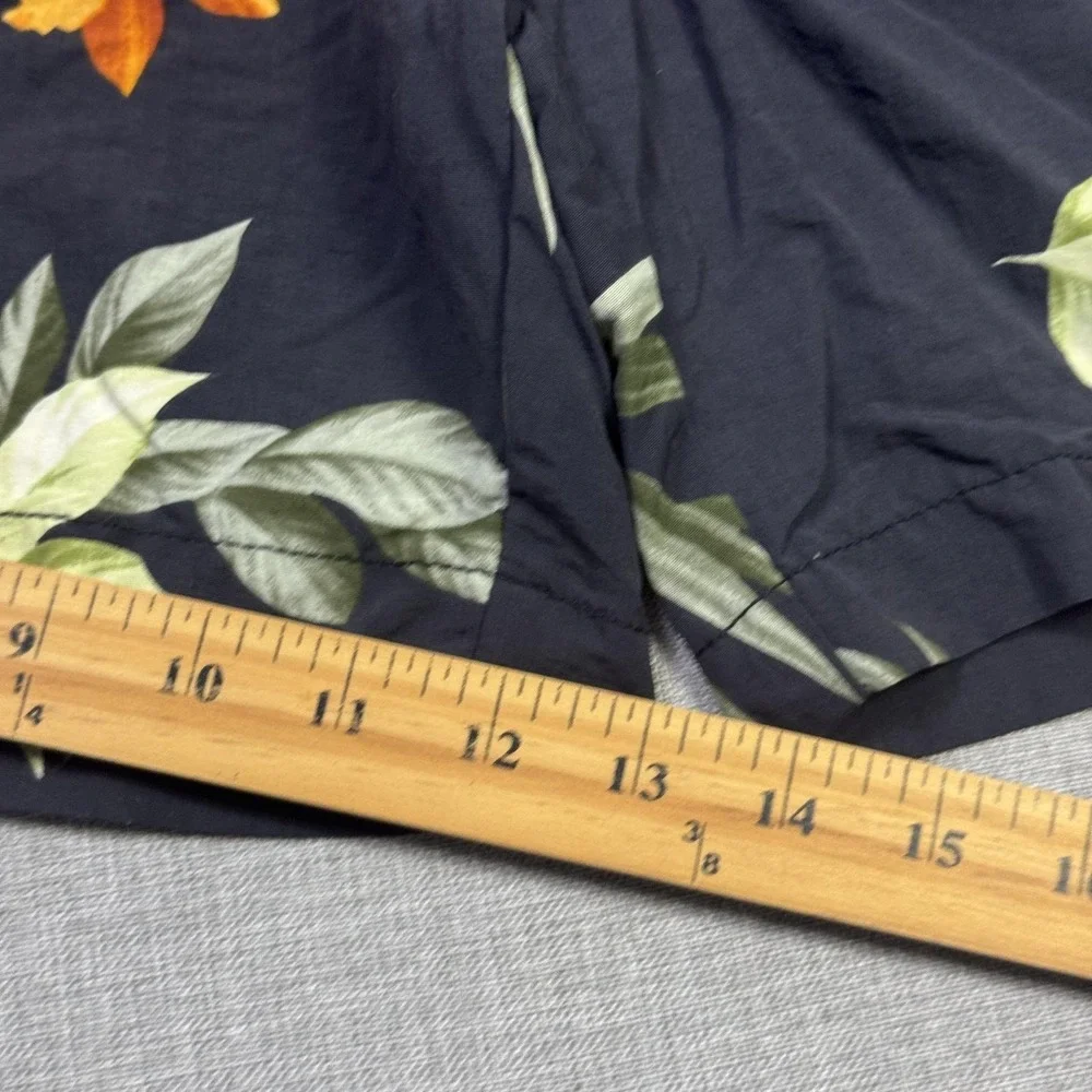 Tommy Bahama Swim Trunks Shorts Mens M Blue Floral Drawstring Built-In Brief